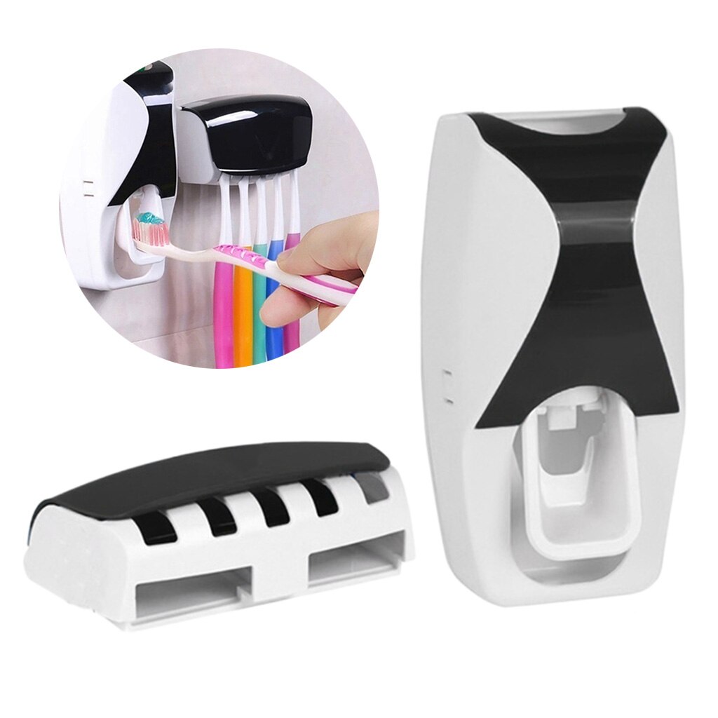 Toothpaste Dispenser Squeezer Toothbrush Holder Kit for Bathroom