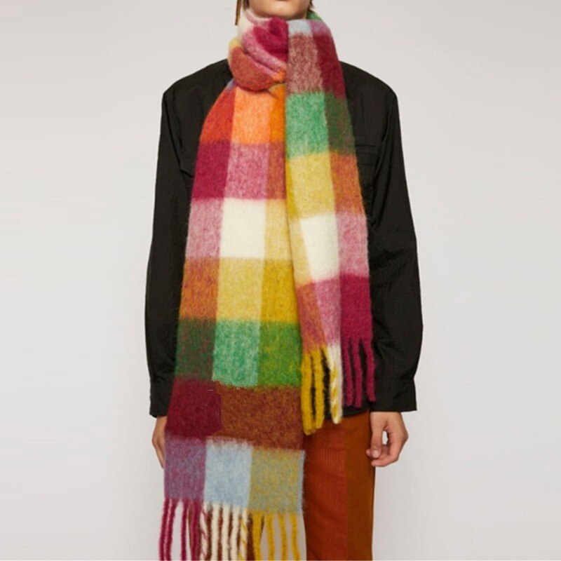 nouvelle Plaid hiver écharpe femmes grande taille Plus épais Pashmina châles femelle grande couverture gland enveloppes 250cm