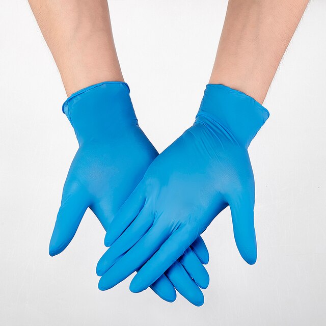 80pcs Reusable Nitrile Gloves Latex Gloves Waterproof Cleaning Gloves For Household Garden Laboratory Kitchen accessories: Blue / S