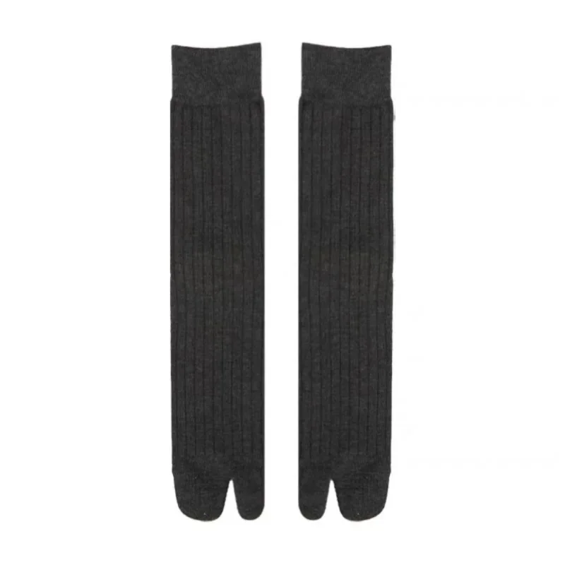 Japanese Unisex Autumn Winter Two Finger Socks Black White Kimono Flip Flop Sandal Split Ninjia Tabi Toe Socks Harajuku: XXS / Blue