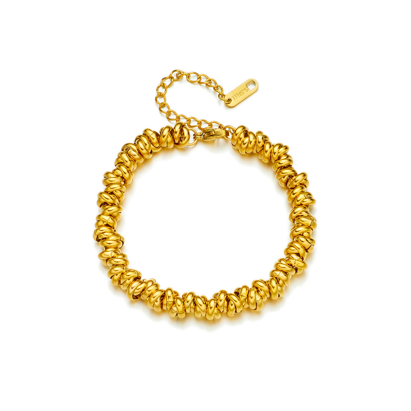 DIEYURO 316L Edelstahl Gold Farbe Ringförmigkeit Armbinde Für Frauen 2022 Luxus Mädchen Körper Schmuck: Heißes Stempeln