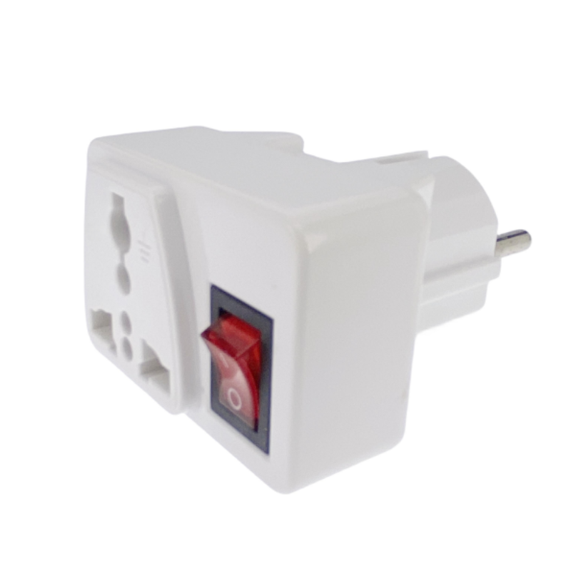 Universal Electric Plug With On/Off Switch International Travel Charger Power Socket Adapter EU
