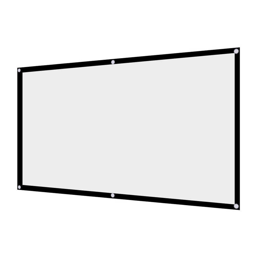 60-120 tommer 16:9 bærbar sammenklappelig projektorskærm, der ikke er foldet, hvid projektor, gardinprojektionsskærm til mødefilm
