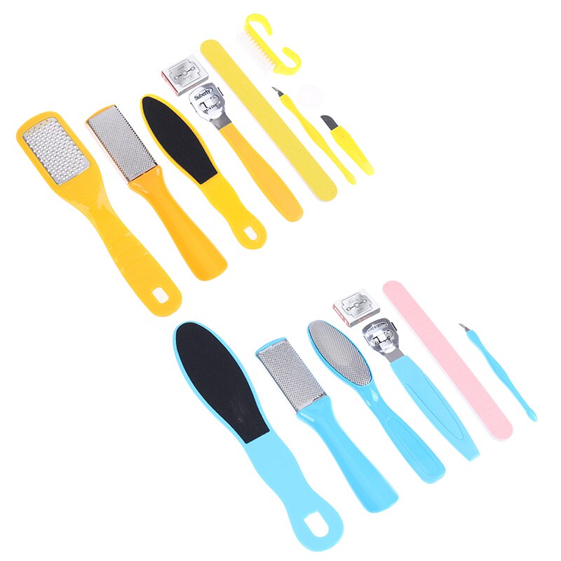 10 in 1 Foot Scrubber Pedicure Tools Kit Rasp Foot File Callu Remover Set Feet Exfoliating Scrubber Cleaner