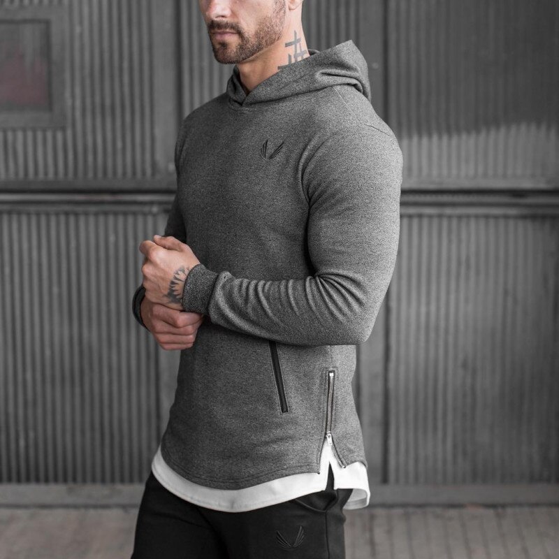 Mens Running Jackets Outdoor Sports Hoodies Jogging Hooded Hoody Sportswear Gym Tight Training Sweatshirts Fitness Jackets