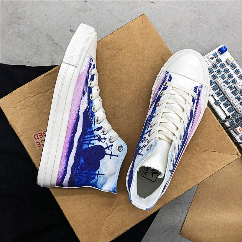 Frühling Neue Farbverlauf Camouflage Student-top Leinwand Schuhe Paar Casual Wilden Schuhe männer Flut Schuhe