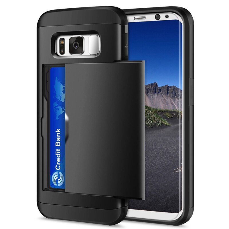 For Samsung Galaxy S8 S8 Plus S8+ Samsung S 8 S8plus Case Cover Protective Credit Card Holder ID Slot Coque Cover Funda Capa: for Galaxy S10E / Black