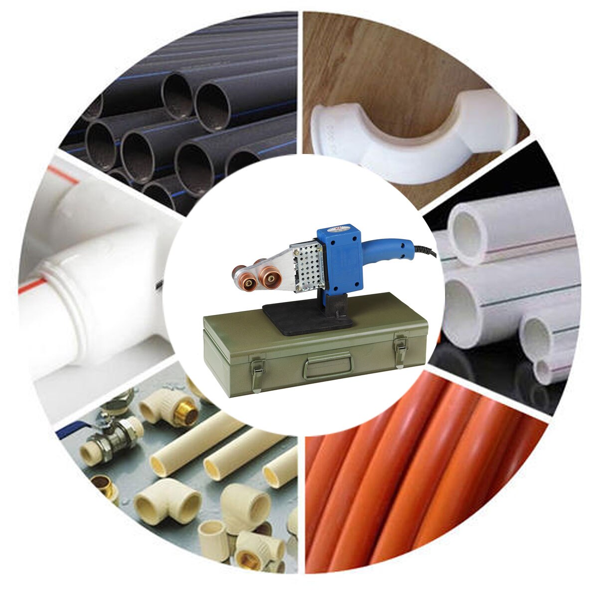 800w 20mm 25mm 32mm rør loddebolt plast sveising pp/ppr/pb/pe rør sveisemaskin rør elektrisk oppvarming smelteverktøy