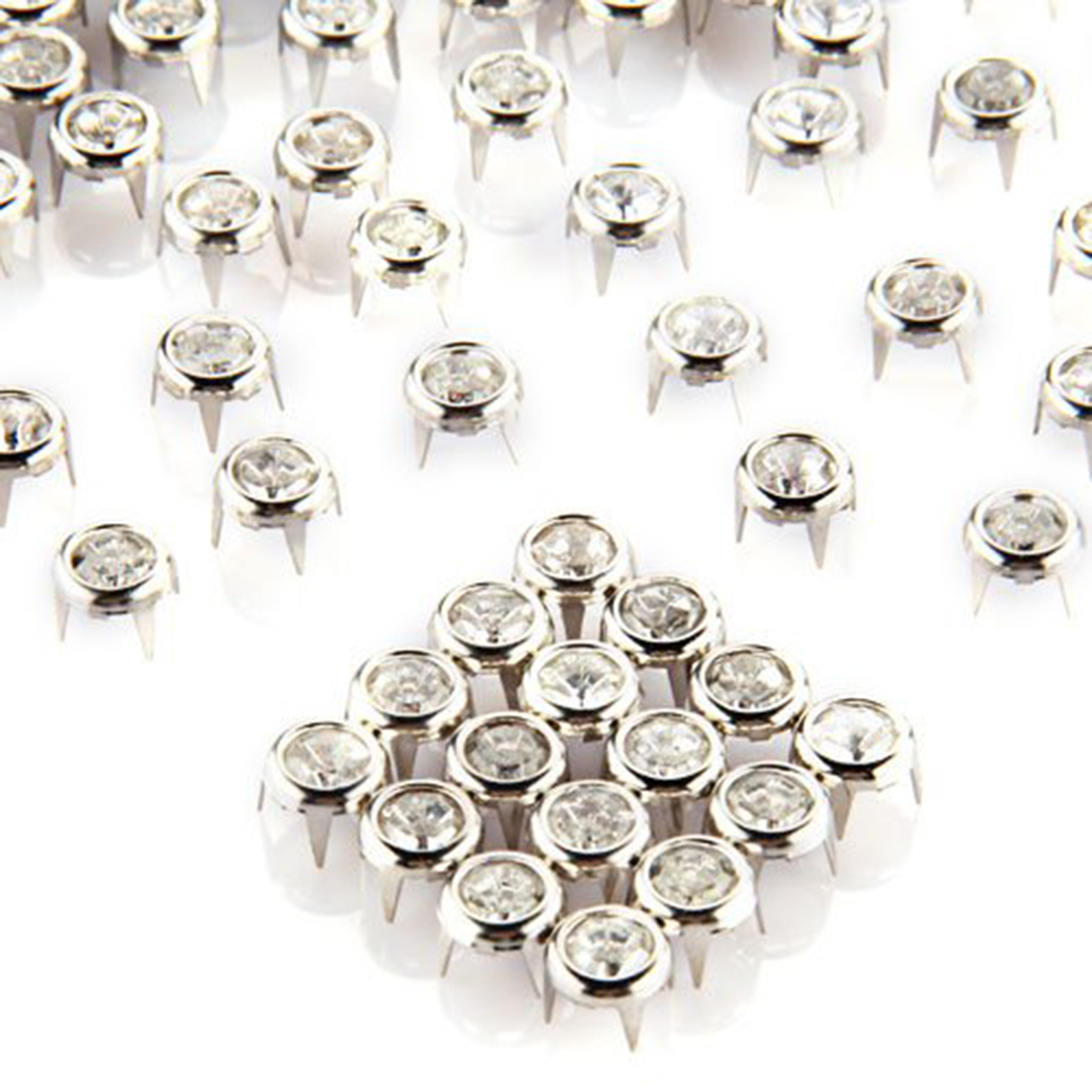 puntas Punk tachuelas cono plano rápido remaches decorativos DIY Set 7mm para ropa bolsa zapatos cuero Rhinestone