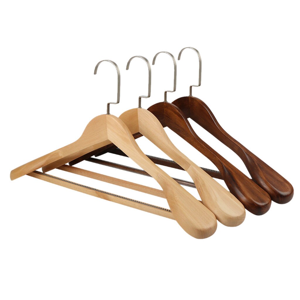 Cintre à épaule large de , 1 pièce, unisexe, Vintage, en bois, vêtements de ménage, antidérapant, pour costume, # T2P