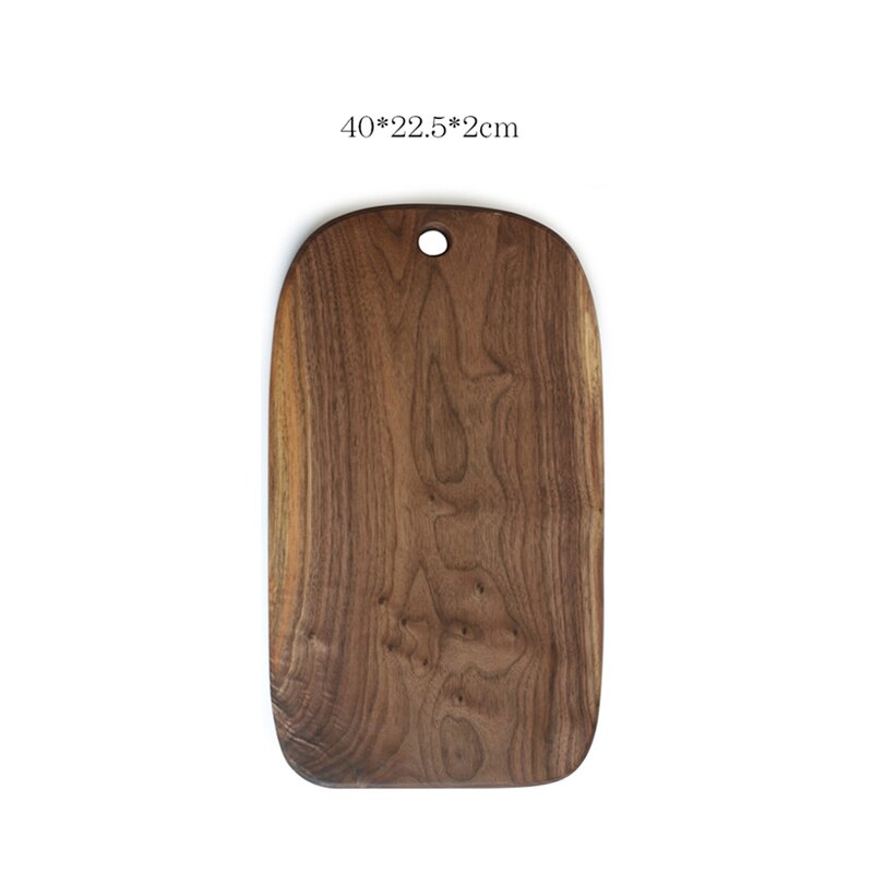 Sort valnød skærebræt hele træ pizza bøf brød bord skære grøntsager frugt massivt træ skærebræt: C