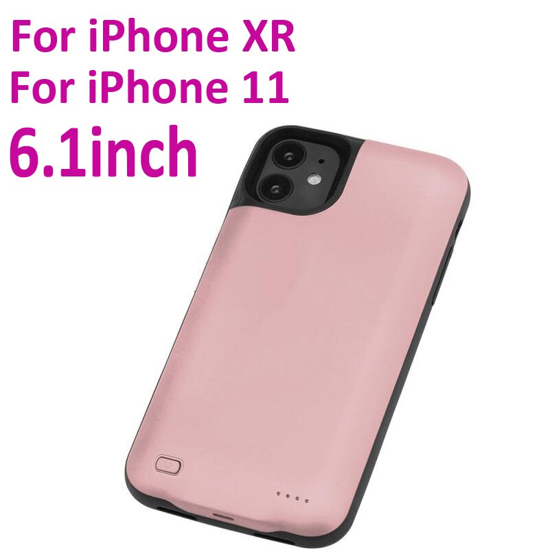 Battery Charger Case For iPhone X XS 11 pro Max Power Case External Battery Pack For iPhone XR XS Max 11 pro Phone charger case: Rosy for XR 11