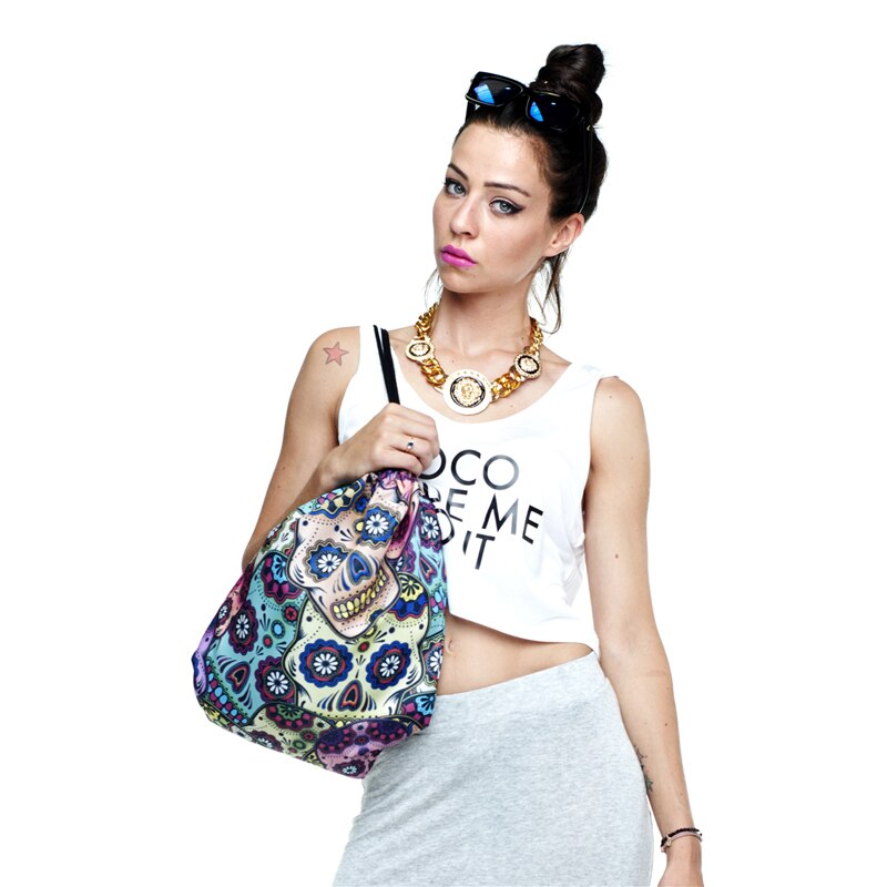 Jomtokoy-mochila con cordón y estampado 3D, bolso con Calavera, novedad, 27044