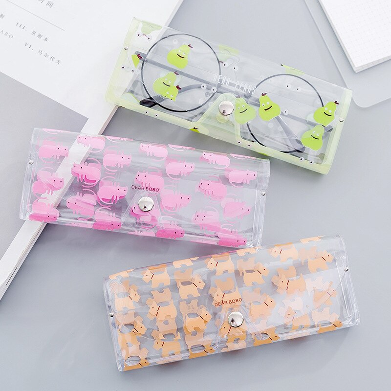 1 PCS Cartoon Cute Travel Transparent PVC Eye Glasses Cosmetic Makeup Earphone Organizer Bag Case