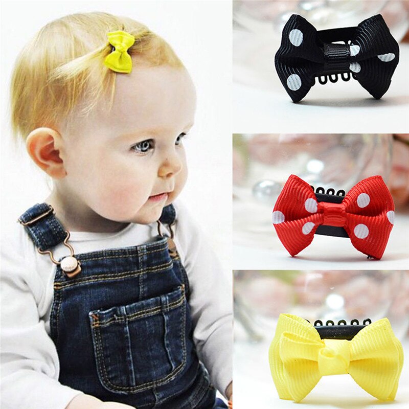 10Pcs Baby Meisje Haarspeldjes Boog Lint Haar Boog Mini Klink Clips Haar Clip Haarspelden Kids Haaraccessoires