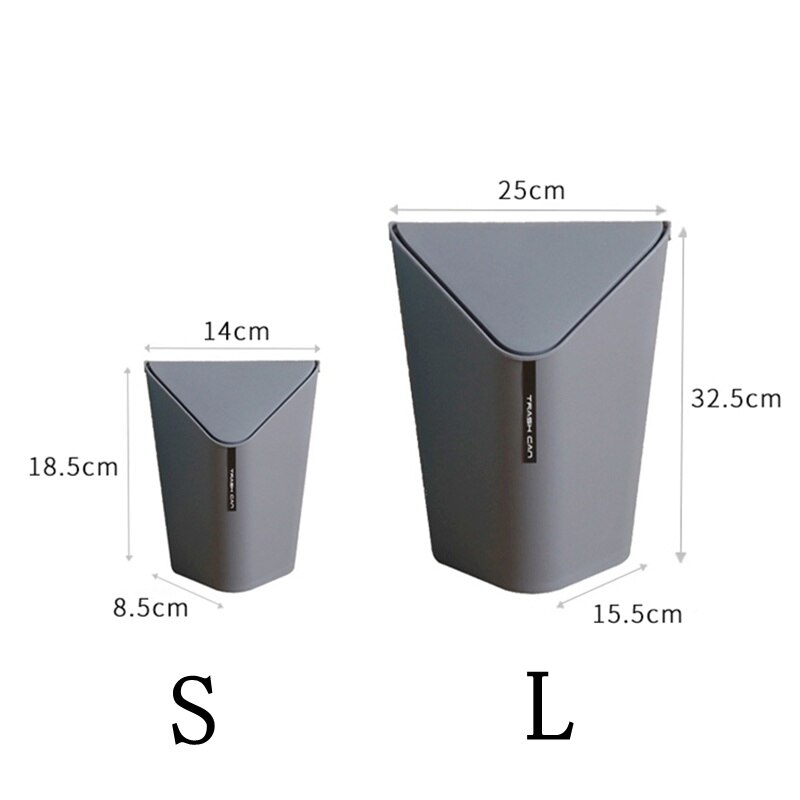 2PC Plastic Trash Can Office Desktop Mini Dustbin Kitchen Bathroom Living Room Waste Bins Bucket Household Cleaning Accessories