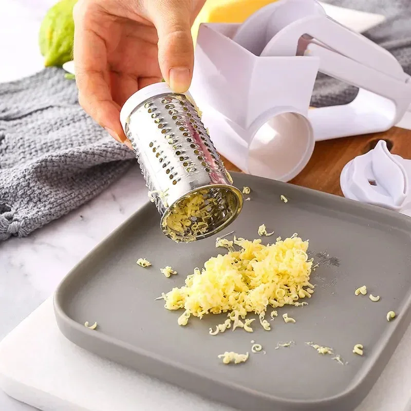 Multipurpose Rotary Cheese Grater With Stainless Steel Drums Handheld Cheese Grinder For Parmesan Cheddar Chocolate Vegetable