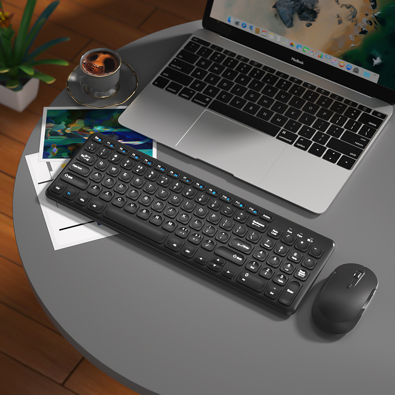 2.4G Draadloze Gaming Toetsenbord Muis Set Voor Macbook Xiaomi Draadloze Magic Toetsenbord Muis Gamer Combo Computer Toetsenbord Pc Gamer: Black Set
