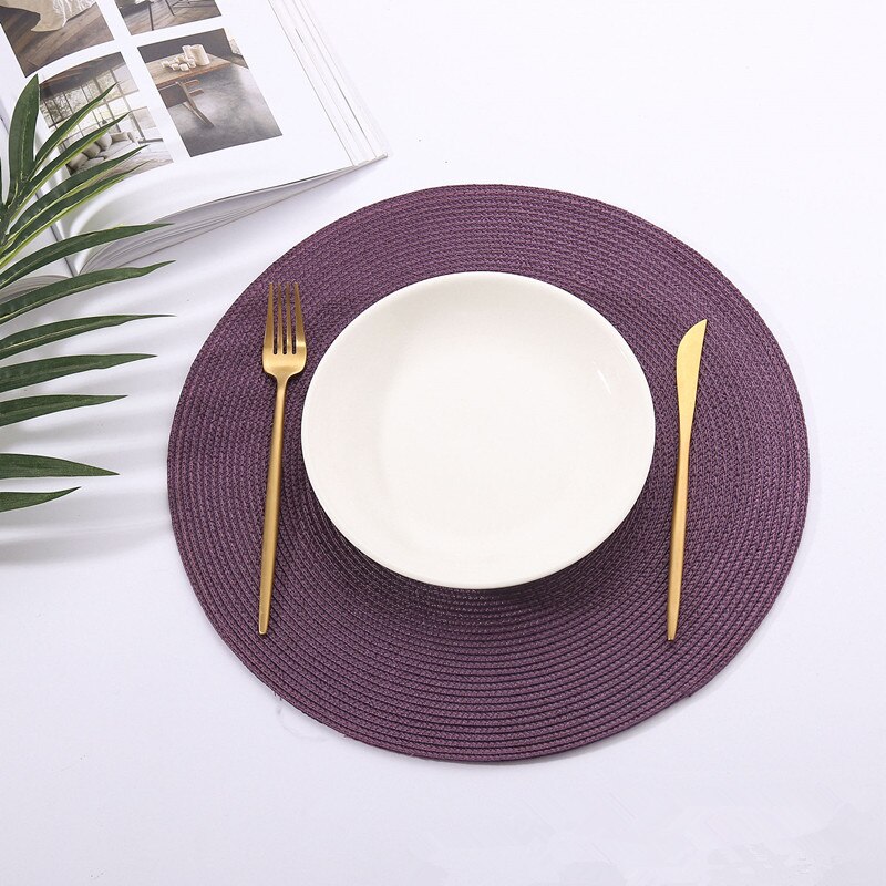 Napperon de Table rond en plastique PP tissé, tapis de Table à manger thermo-isolant, porte-Pot, sous-verres, accessoires de cuisine