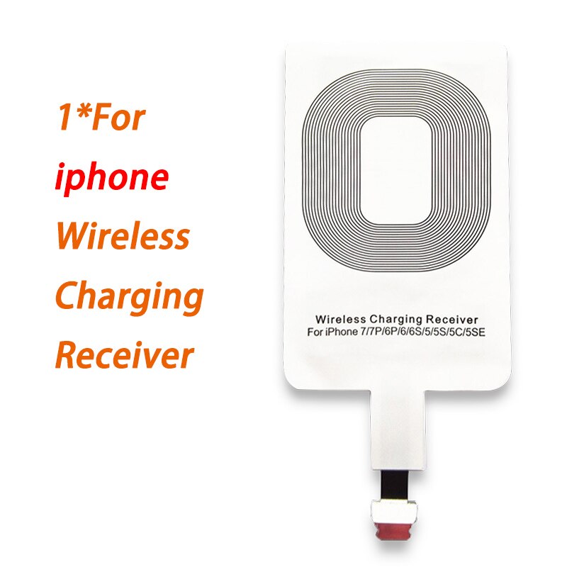 For IPhone 7 6 6s 5 Micro USB Type C Universal Qi Wireless Charger Adapter Receiver Wireless Charging Connector: Default Title