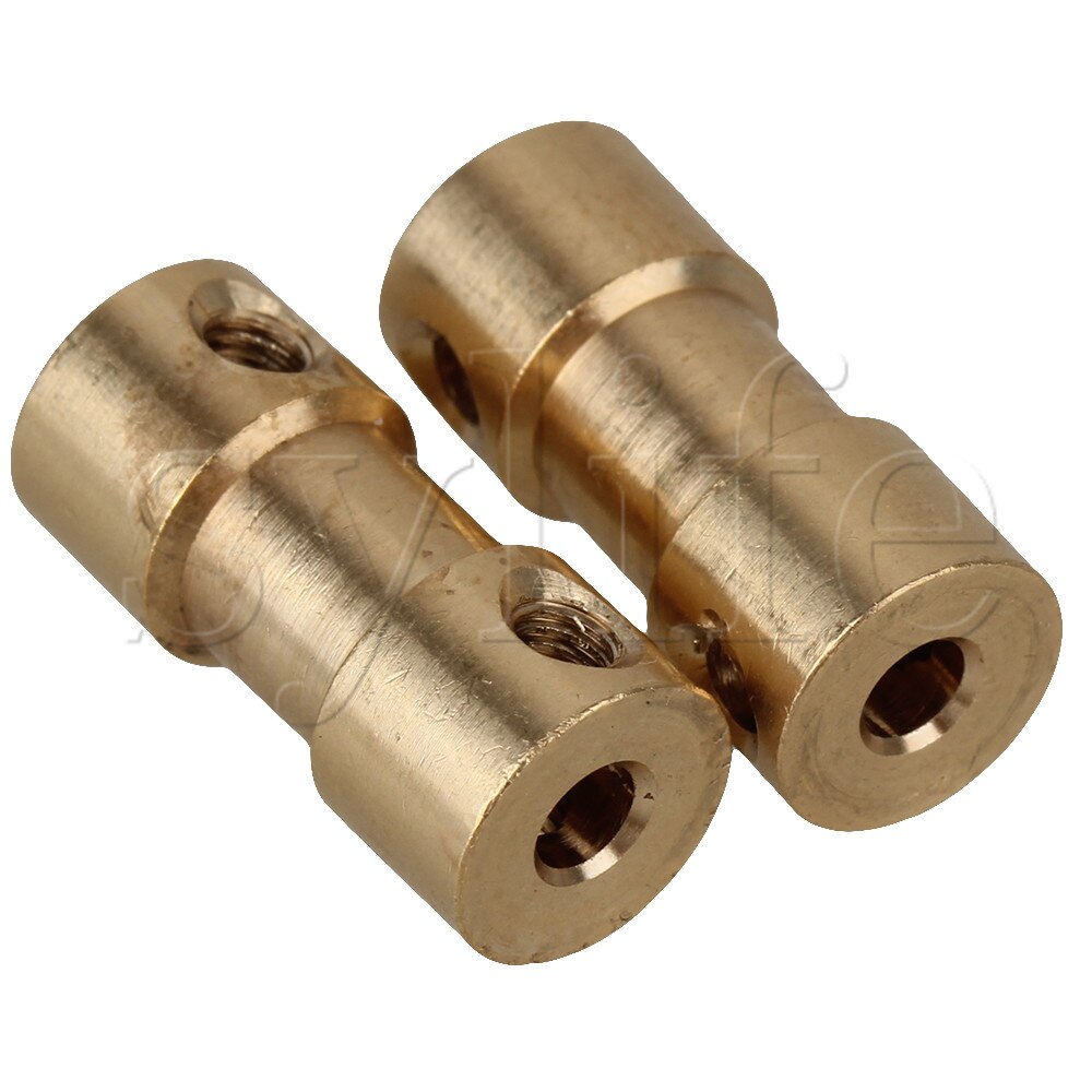 2pcs Solid Brass Shaft Motor Flexible Coupling Coupler Connector 3.17 x 4mm