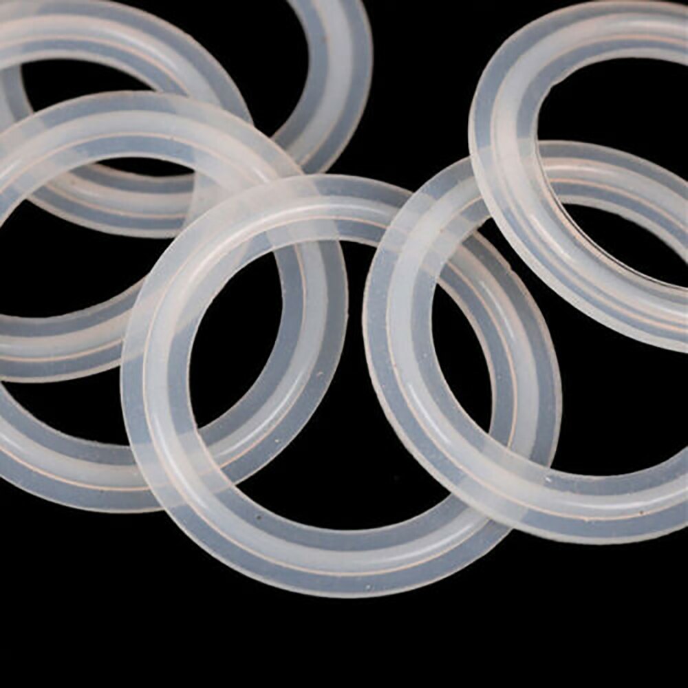 Juntas de silicona ID35MM od50.5 mm, 10 Uds., espiga sanitaria para manguera, virola de soldadura, anillos de Junta de sellado de silicona de Tres abrazaderas, reemplazo