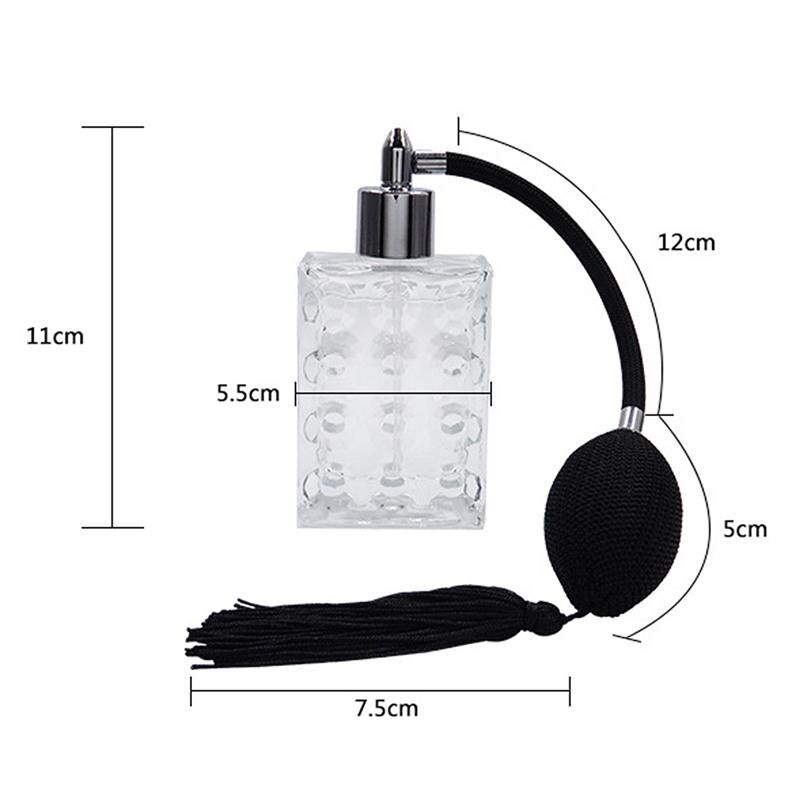 1Pc Parfum Fles Glas Lange Buis Lucht Tas Nozzle Parfum Spray Fles Lege Parfumflesjes Reizen (Zilver)