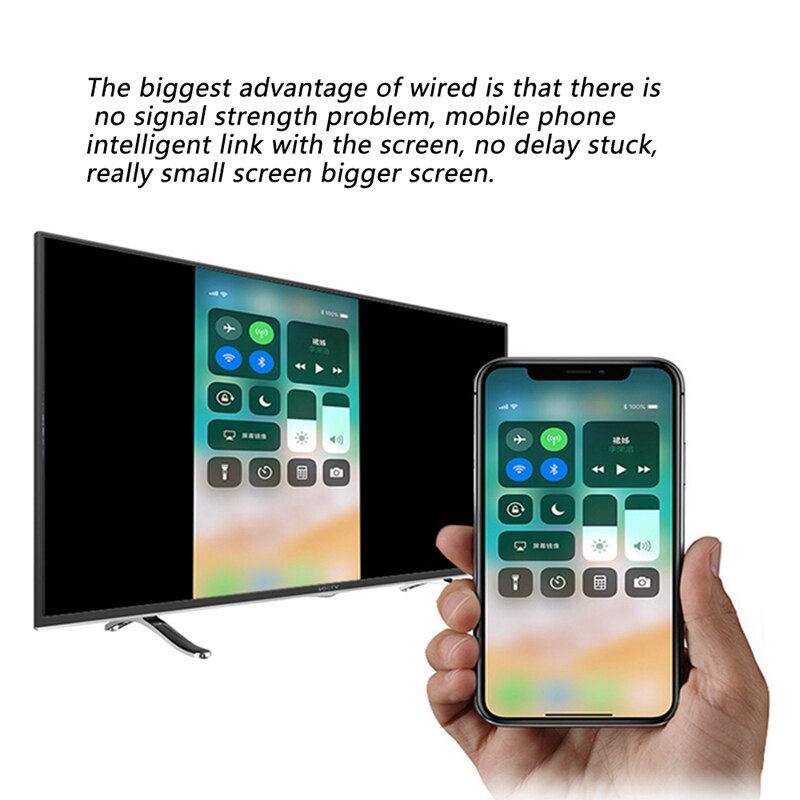 Usb-c-anschlusskabel für apple- und android-mobiltelefone mit hdmi-projektionsanschluss, dual-use-usb-buchse mit bildschirmanschluss – schwarz