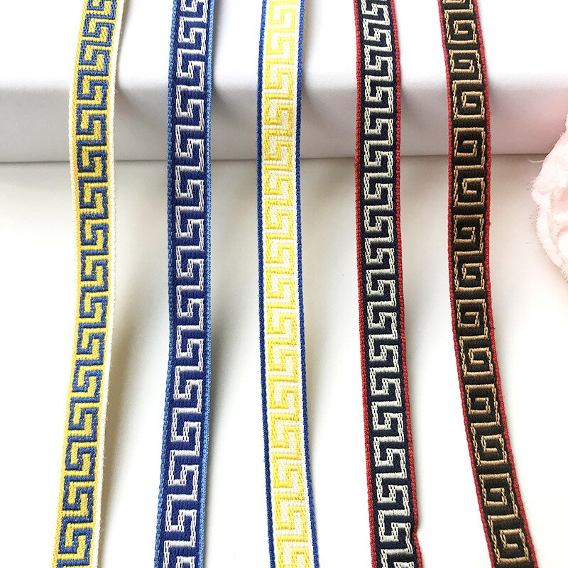 1Cm Cool Geometrische Polyester Jacquard Singels Computer Jacquard Borduurwerk Singels Diy Bagage Kledingstuk Broek Naaien Accessoires
