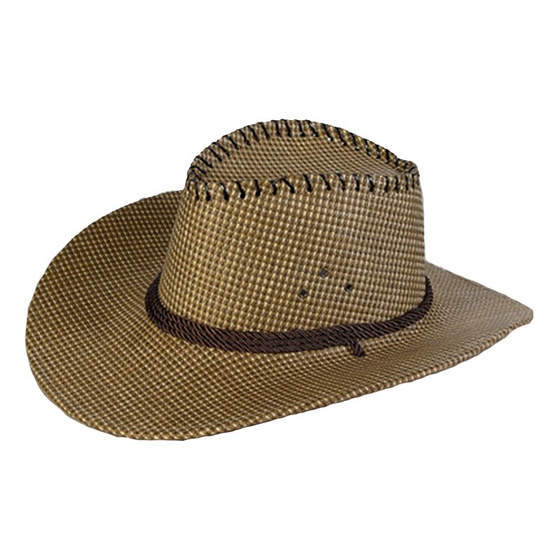 Unisex Summer Straw Camouflage Western Cowboy Hat Leisure Straw Hat UV Protection Outdoor Jazz Brimmed Hiking Sport: 3