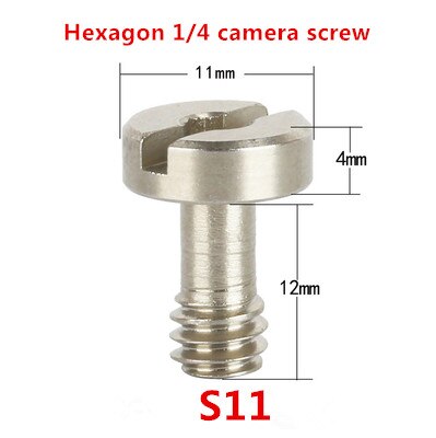 3 uds SLR, tornillo de placa rápida de 1/4 pulgadas con extensión de cabezal, 3/8 trípode, tornillo de cámara corta, conjunto para 1/4 y 3/8 tornillos de cámara: S11