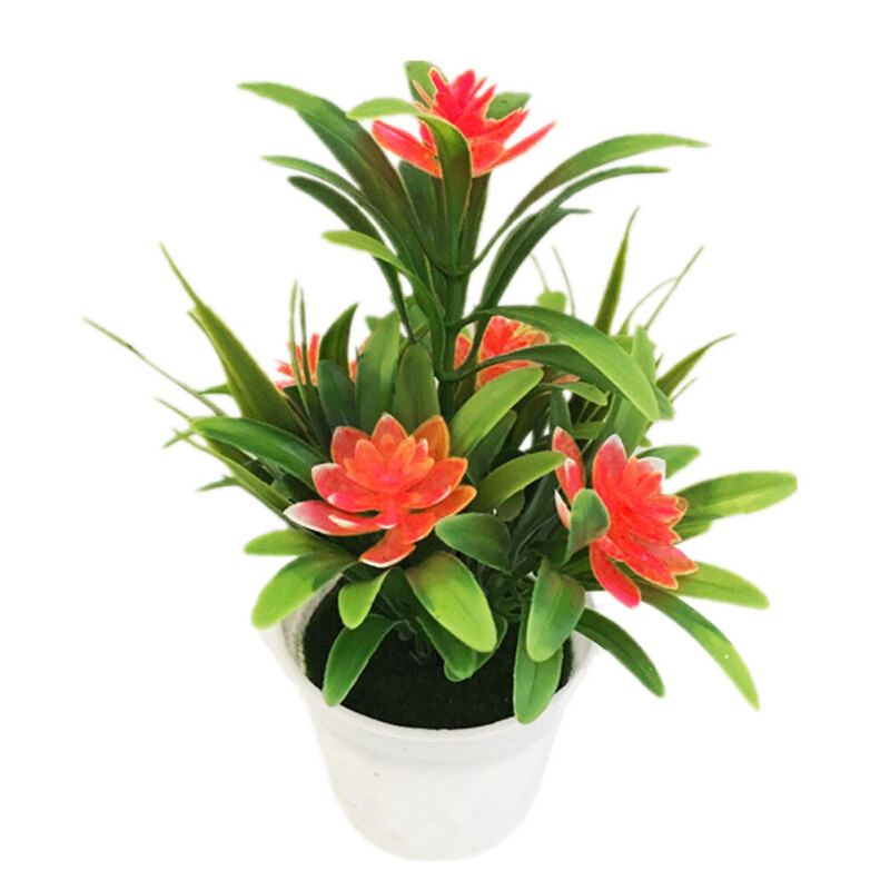 Künstliche Pflanze Lilie Blume Topfpflanzen Zuhause Hochzeit Wohnzimmer Tisch Einkaufen Dekor Künstliche Wasserpflanzen Bonsai Kunststoff: Orange