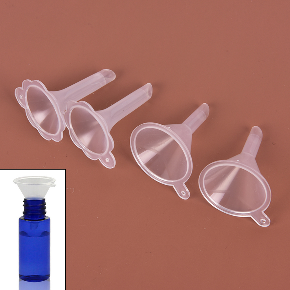 2Pcs Small Plastic For Perfume Diffuser Bottle Mini Liquid Oil Funnels Lab Mini Oil Funnels Kitchen Specialty Tools(Random)