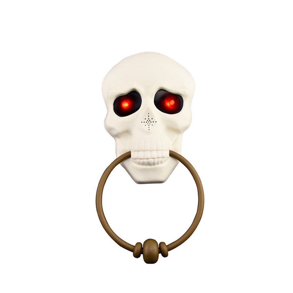 Geanimeerde Enge Skelet Deurbel Deurbel Eye Licht Geluid Halloween Prop Spooky Geluid Halloween Decoratie Bell