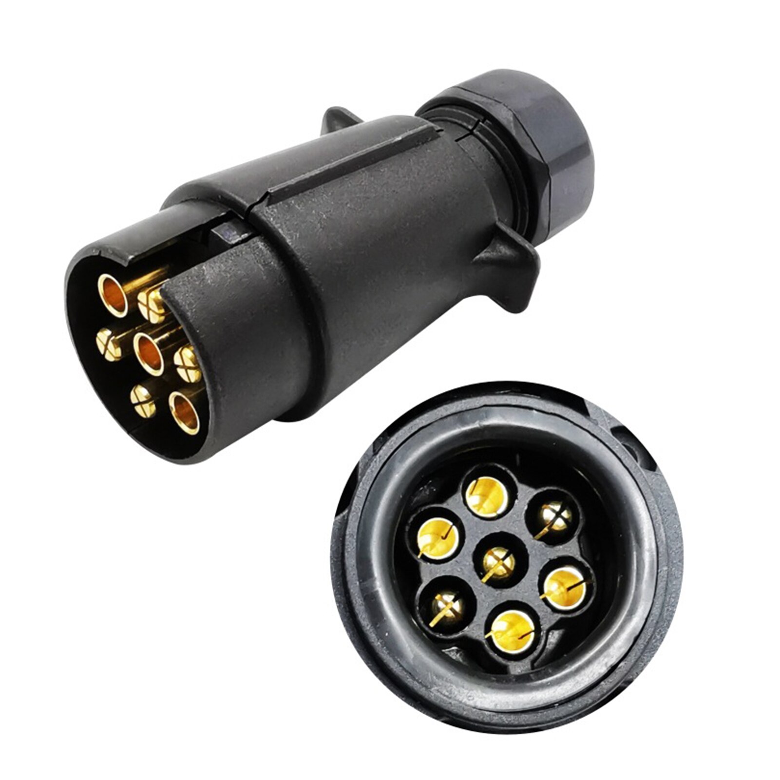 12V 7 Pin Plastic European Trailer Socket Plug Tow Bar Electrics Connector