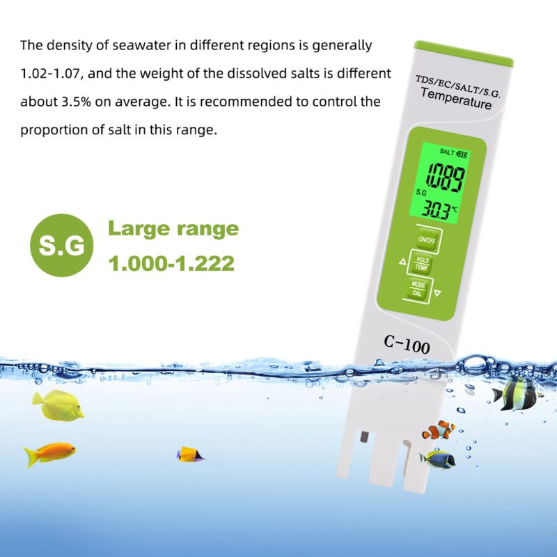 CWOQOCW 5-in-1 Wasserqualitätsprüfer - Digitaler Tester Für Pool & Aquarium