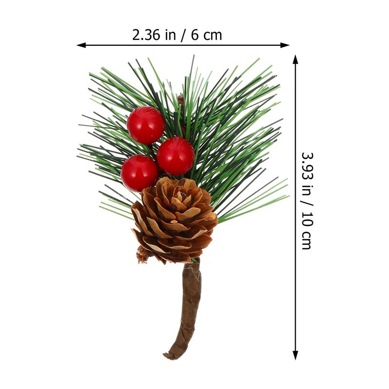 10 stk julekeglegrene simulerede realistisk efterligning fyrretræsgrene bærbuketter fyrnåle til hjemmet