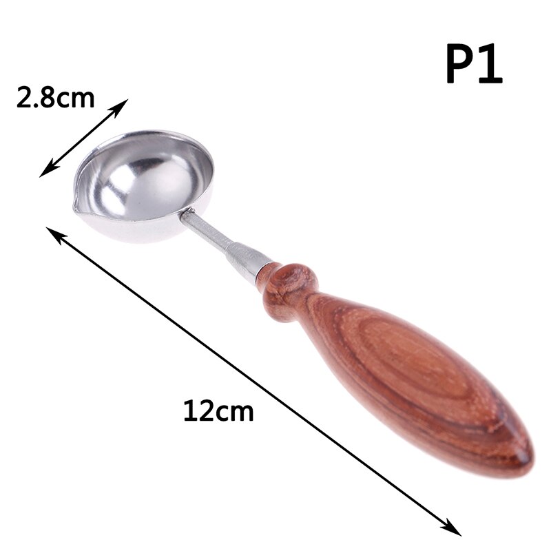1PCS Wooden Handle Spoon Special Wax Sealing Melting Spoon For Scrapbooking Wax Spoon Retro Wax Seal Stamp Accessories: P1