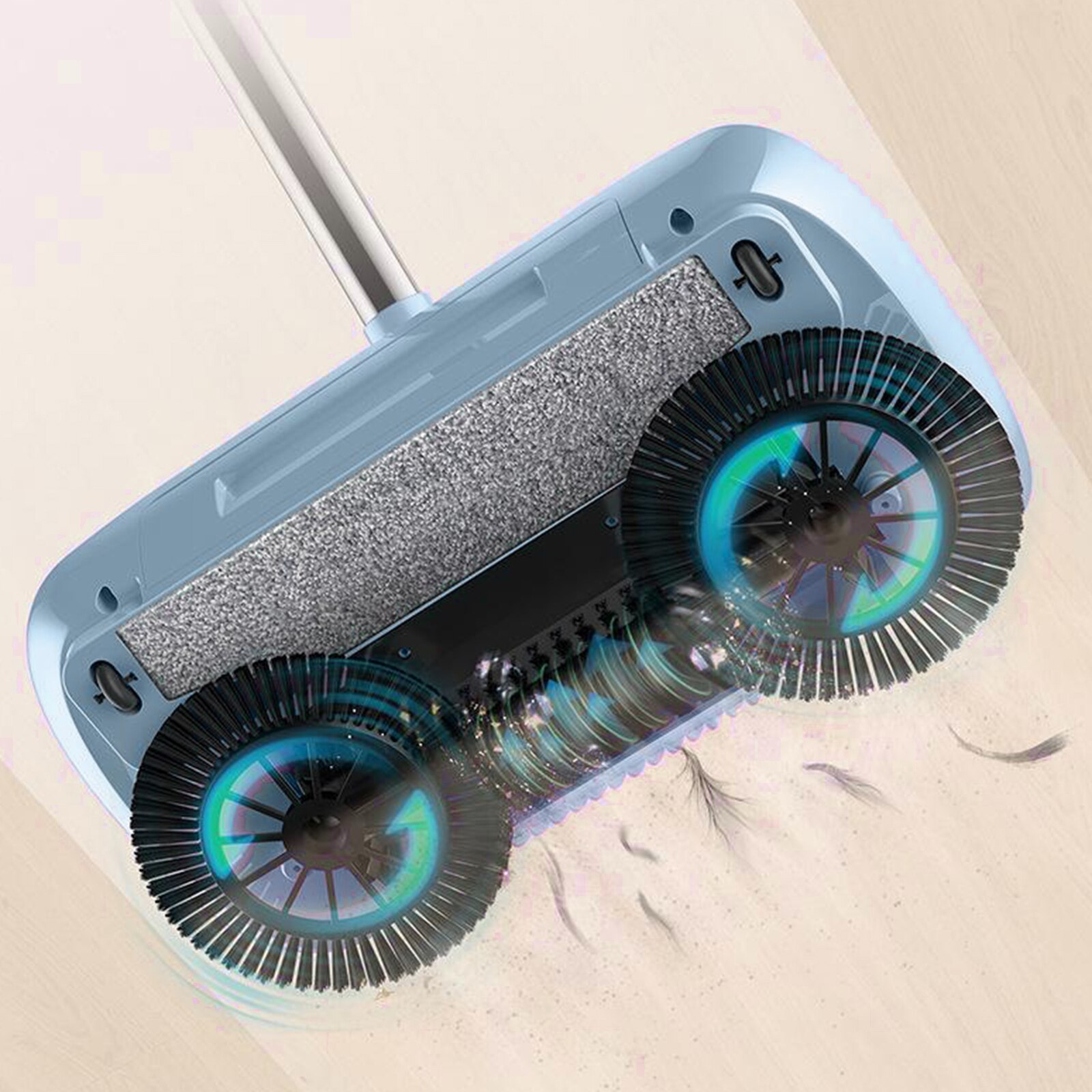 3 in 1 Hand Push Power 360 ​​° Rotate Vacuum Cleaner Sweeper Broom Handheld Floor Brush Cleaner