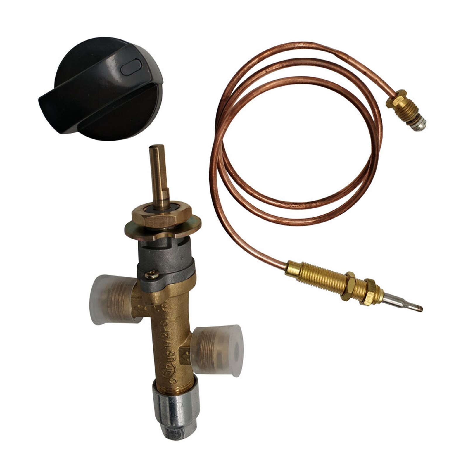 Botão da lareira kit válvula de controle gás termopar profissional aquecedor glp propano baixa pressão incêndio pit segurança bronze universal
