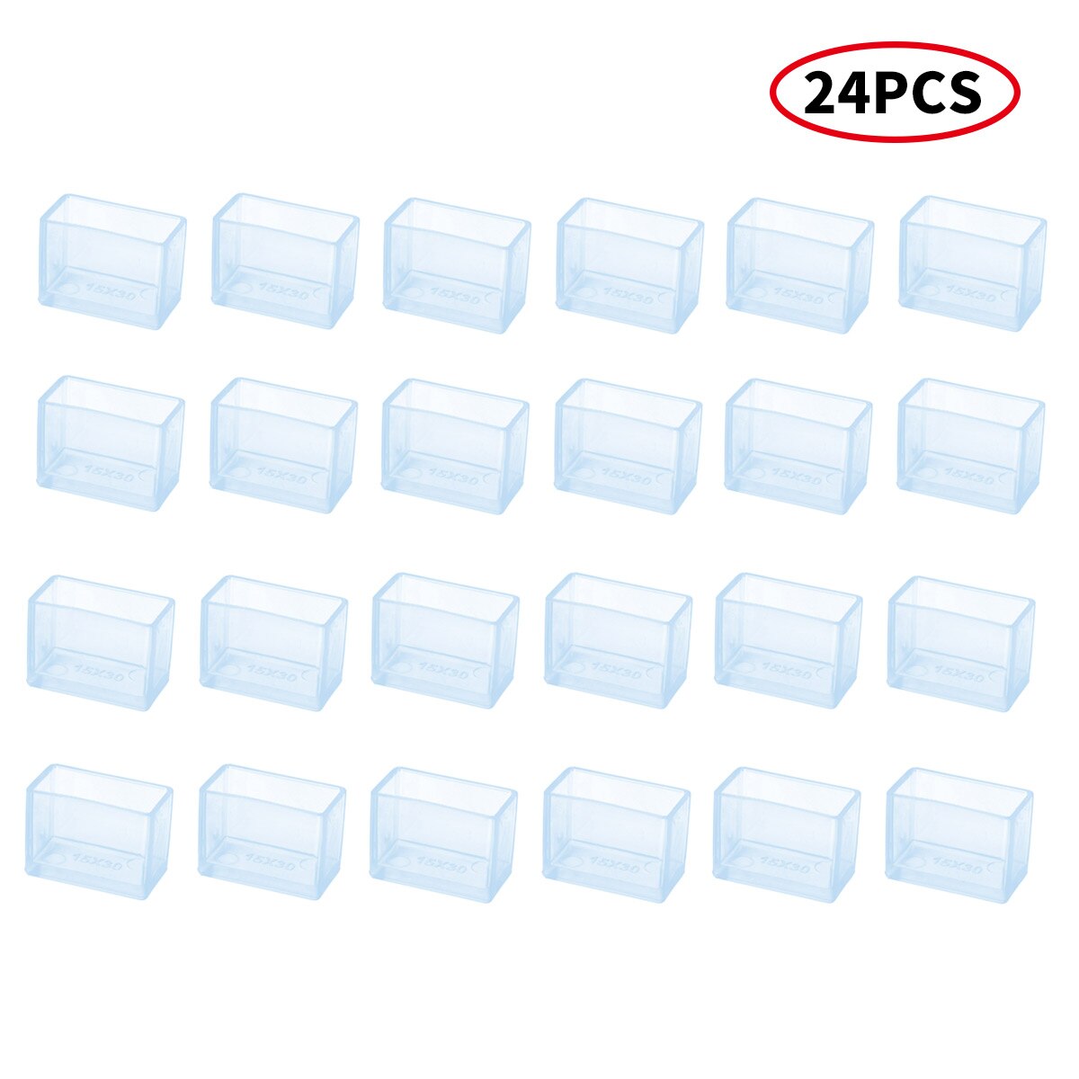 Capuchons de protection de sol en caoutchouc, 24 pièces, pour pieds de Table ou de chaise: 15X30mm