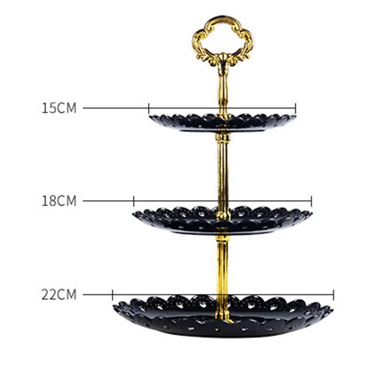 3 Tier PP multi-layer Taart Plaat Stand Bruiloft Verjaardag Party Dessert Fruit Lade Keuken Accessoires Kerstversiering