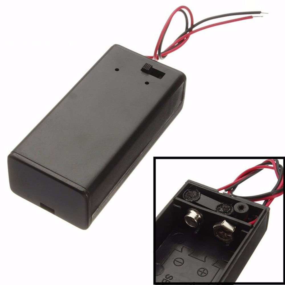 1pc 9 volt Box Pack Power Toggle Black 9V Battery Holder with ON/OFF Switch power bank case корпус