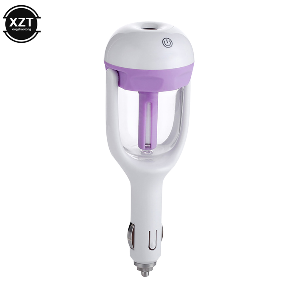 Mini humidificateur d'air pour voiture, purificateur d'air à vapeur, diffuseur d'arôme, huile essentielle, diffuseur d'aromathérapie, brumisateur automatique pour voiture: Violet
