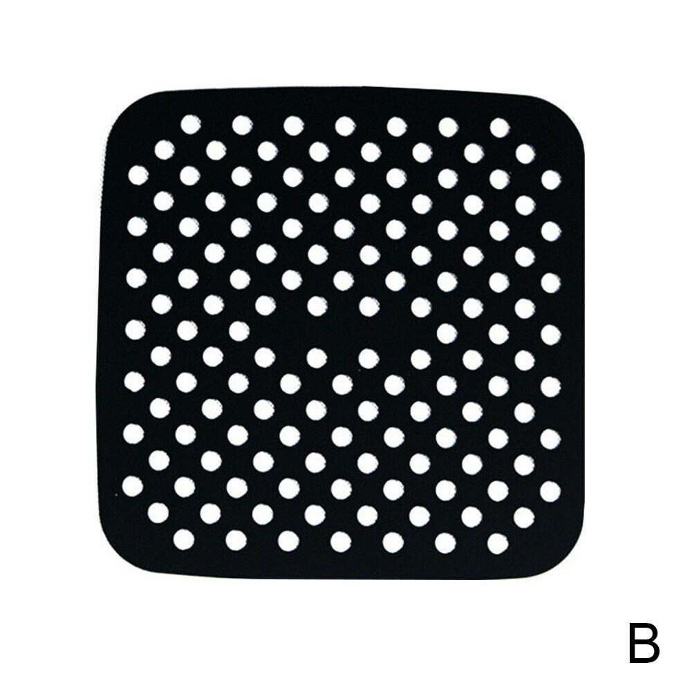 1Pc Lucht Friteuse Vierkante Bakken Pads Herbruikbare Food Grade Vierkante Siliconen Siliconen Matten Schotel Taart Gegrilde Gereedschap Bun Olie bakken K0C9: 7.5inch B