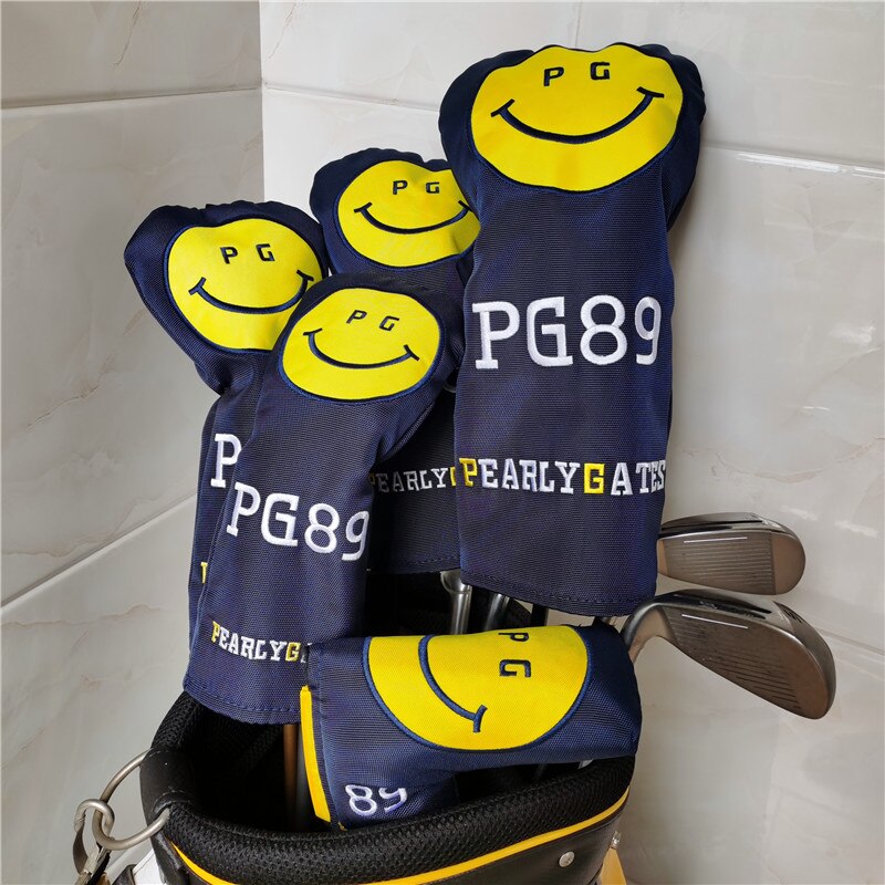Pearly Gates Golf Driver Fairway Woods Headcovers PG89 Smilling Gezicht Nylon Golf Hybrid Putter Covers Voor Clubs Set Voor Mannen vrouwen