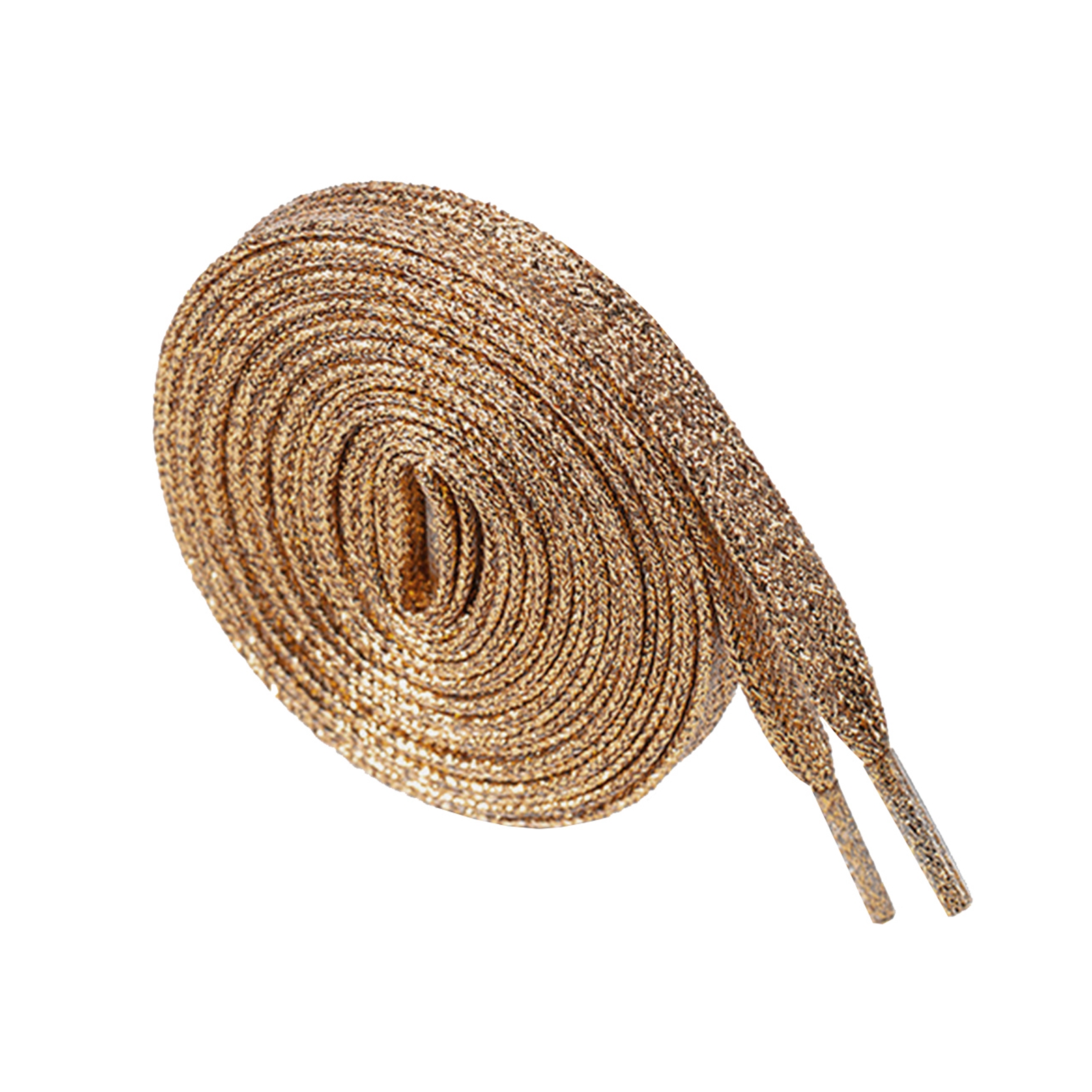 Lacets métalliques scintillants de 115 CM de Long, cordons de chaussures plats scintillants: rose gold