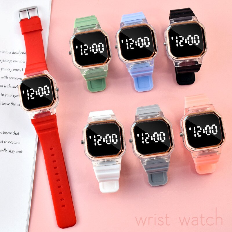 Led elektronisk digital gummiklokke for kvinner tilfeldig enkel silikon dameklokke herre montre femme zegarek damski