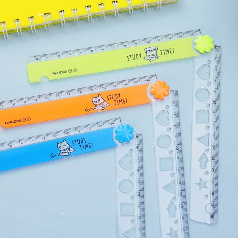 30CM Multifunction Folding Ruler Cute Kawaii Color Standard Rulers DIY Drawing Ruler School Supply for Kids Student Novelty