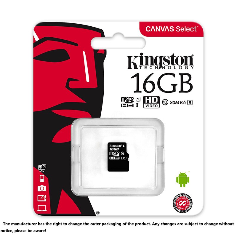 Kingston Microsd 8gb 16gb 32gb 64gb 128gb 256gb Memory Card Class 10 SDHC TF Card With Card Adapter/Reader for iphone&Laptop